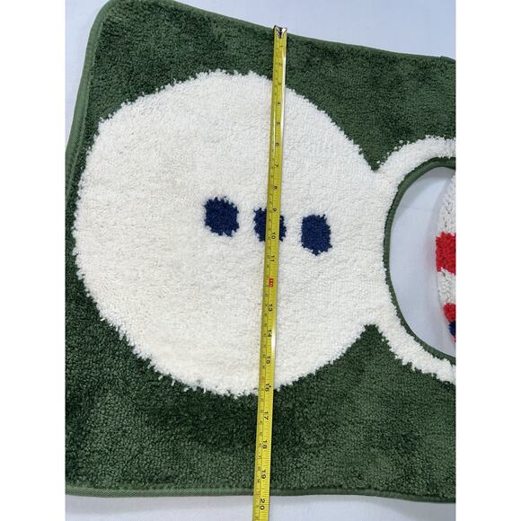 Target Wondershop Snow Man Bathroom Rug Set Contour Toilet Rug & Lid Cover Green - Picture 7 of 8